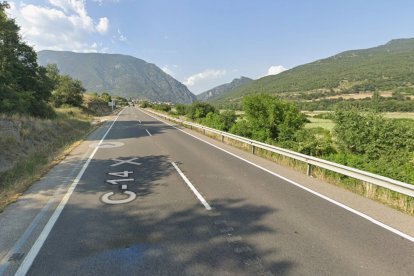 La C-14 a l'altura d'Organyà.