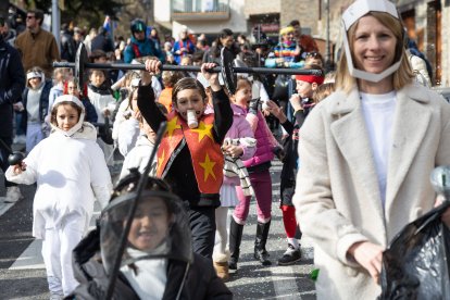 Un nen disfrassat durant el Carnaval de l'any passat a la Massana.