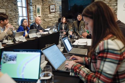 Un moment de la reunió de cònsols celebrada aquest matí a Canillo.