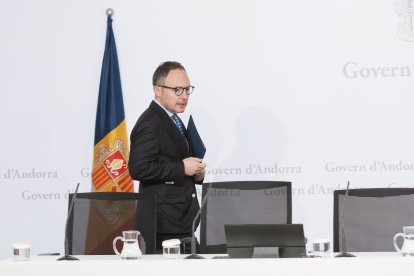 El cap de Govern, Xavier Espot, abans de la roda de premsa del consell de ministres.