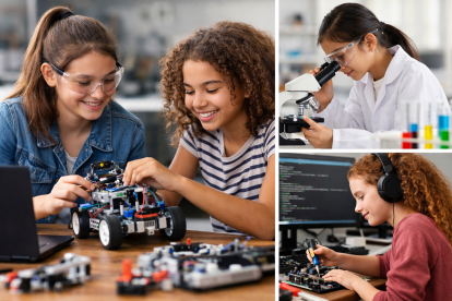Representació del Dia de la dona i la nena en la ciència.