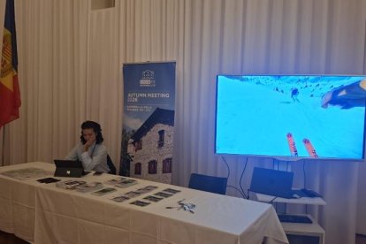 L'estand promocional d'Andorra a la Sessió d’hivern de l’Assemblea Parlamentària de l’OSCE.