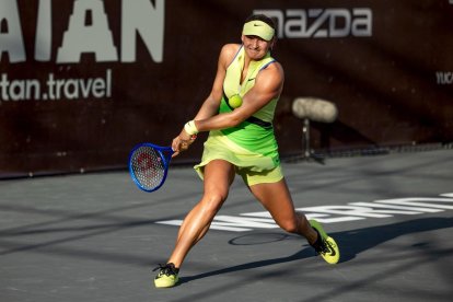Vicky Jiménez, en un partit de la fase prèvia del torneig
