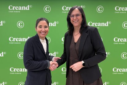 Marianela Vila, presidenta de l’Unicef Andorra i Núria Roca, directora de Comunicació Corporativa, Màrqueting i Nous Canals de Creand Crèdit Andorrà.
