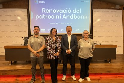 Alfonso Maltrana, María Suárez, d’Andbank, Joan Clotet i Natàlia Meca, ahir.