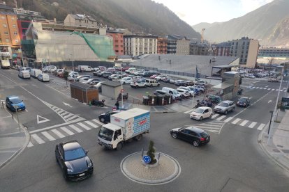 Una rotonda d’Andorra la Vella.