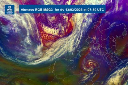 La pertorbació que afectarà Andorra aquest cap de setmana entrant a la península.