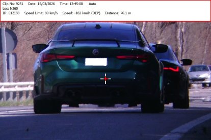 El vehicle andorrà enxampat a 182 quilòmetres per hora a l'N-260.