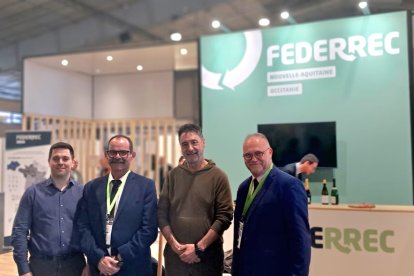 Jordi Gasset i Francesc Zamora, president d'AGREDA, amb Philippe Briane i Didier Mailhes, vicepresident i president de Federrec Occitanie)