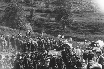 Inauguració d ela carretera de la Seu a Andorra el 1913 per Joan Benlloch.