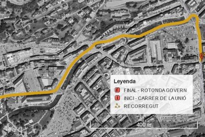 Opció 2 del recorregut de la manifestació de la coordinadora per l'habitatge digne