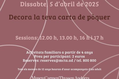 El cartell del taller de decoració de cartes de pòquer
