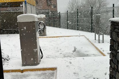 La nevada a una zona d'Encamp aquest migdia.