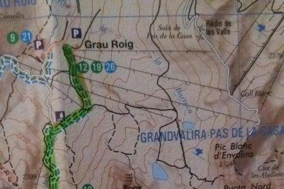 Mapa al pic de la Menera.