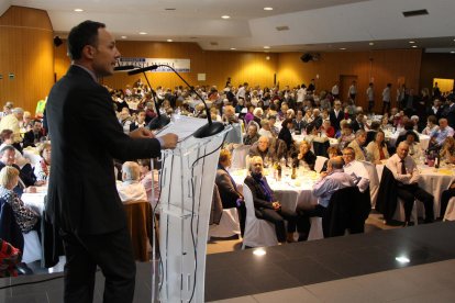 El ministre d'Afers Socials, Justícia i Interior, Xavier Espot, durant el seu discurs a la Festa Magna 2016