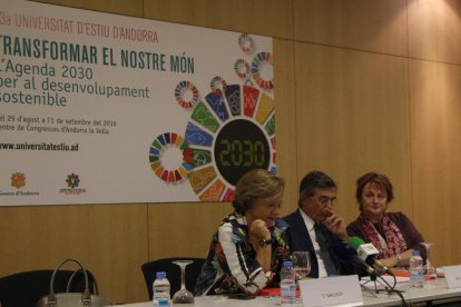 Roda de premsa de presentació de la primera jornada de la 33a Universitat d'Estiu d'Andorra