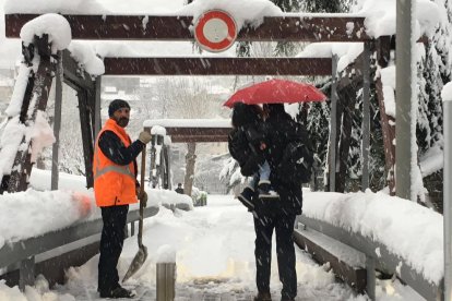 La nevada d'aquest dilluns, en imatges
