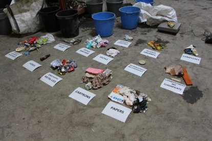 La classificació de les diferents deixalles que composen una bossa tipus.