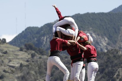 Aniversari festiu dels castellers a la plaça de la Rotonda