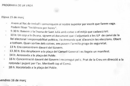 Els funcionaris vaguistes protestaran davant Govern, la duana i el Consell