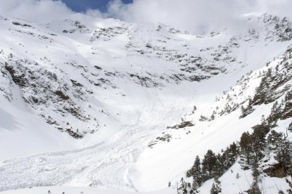 Una allau soterra el refugi del Pla de l'Estany