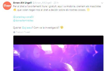 Arran desafia l'ajuntament de la Seu i es declara autora de la protesta