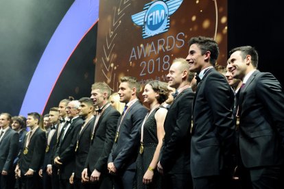 Marc Márquez brilla en els actes de la gala dels campions