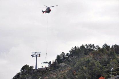 Instal·lades Les últimes sis pilones del telecabina de Tristaina