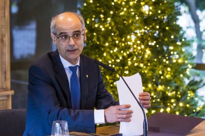 Martí durant el tradicional esmorzar amb la premsa del país, aquest matí