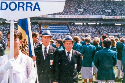 Emili Pérez va ser el banderer de l'equip andorrà a Seül 88