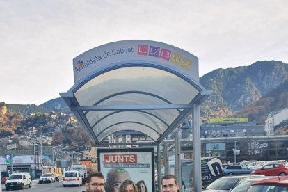 Josep Travé, Núria Pons i Enric Castellet, integrants de la llista demòcrata escaldenca