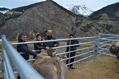 Vanessa Torres, Dani Torres i Miquel Naudí han visitat una explotació ramadera