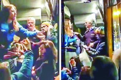 Motí dels passatgers per aconseguir un lloc al bus del Pas al centre