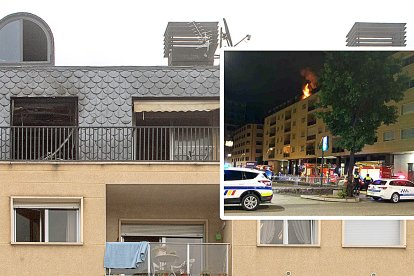 Un foc originat en un llit deixa dos ferits greus