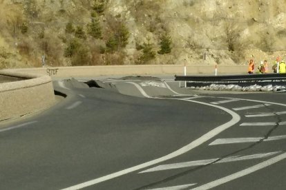 Un moviment de terres talla l'RN-116 cap a Perpinyà