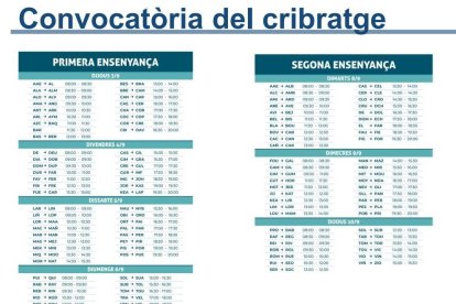 El cribratge escolar comença el dia 3 a Andorra la Vella