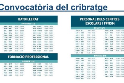 El cribratge escolar comença el dia 3 a Andorra la Vella