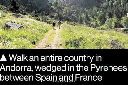 'Bloomberg Businessweek' recomana Andorra per fer turisme “quan sigui segur”