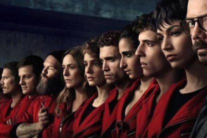 Els protagonistes de la sèrie 'La casa de papel'.