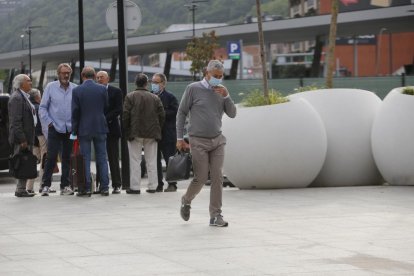 Joan Pau Miquel arribant a la seu de la Justícia aquest matí