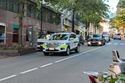Un vehicle de la policia al lloc del sinistre a Prat de la Creu