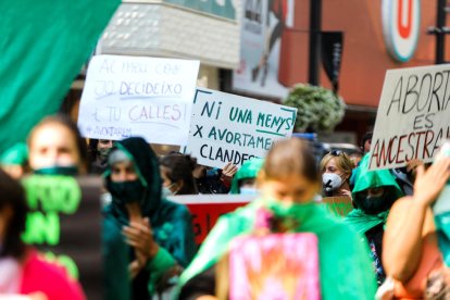 Un instant de la manifestació a favor de l'avortament que es va celebrar al setembre.
