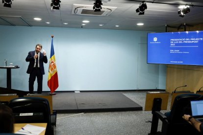 El ministre de Finances, Eric Jover, va presentar ahir les grans línies del projecte de pressupost per a l'any vinent.