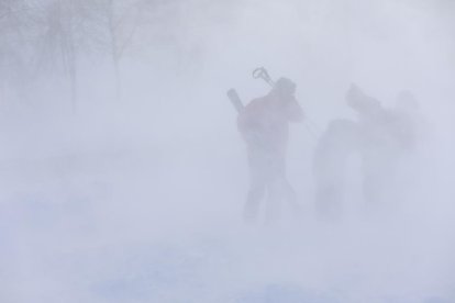 Imatges de les fortes ventades a l'estació de Pal.