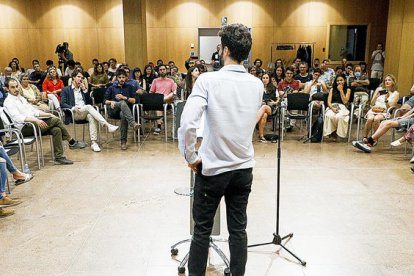 Cerni Escalé durant la intervenció a la presentació d'ahir del moviment Concòrdia.