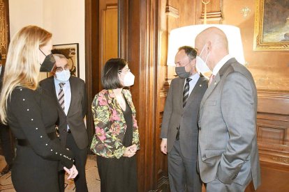 Espot i Benazet amb Darias ahir a Barcelona.