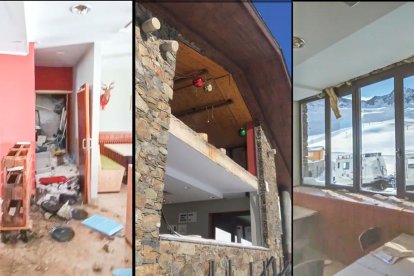 Les destrosses que va provocar l'allau al restaurant.