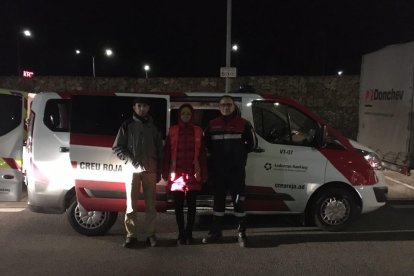 La furgoneta que ha recollit als quatre refugiats