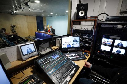 Jover i Benazet en la roda de premsa d'ahir.