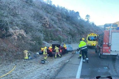 Els vehicles de l'accident de Ribera d'Urgellet